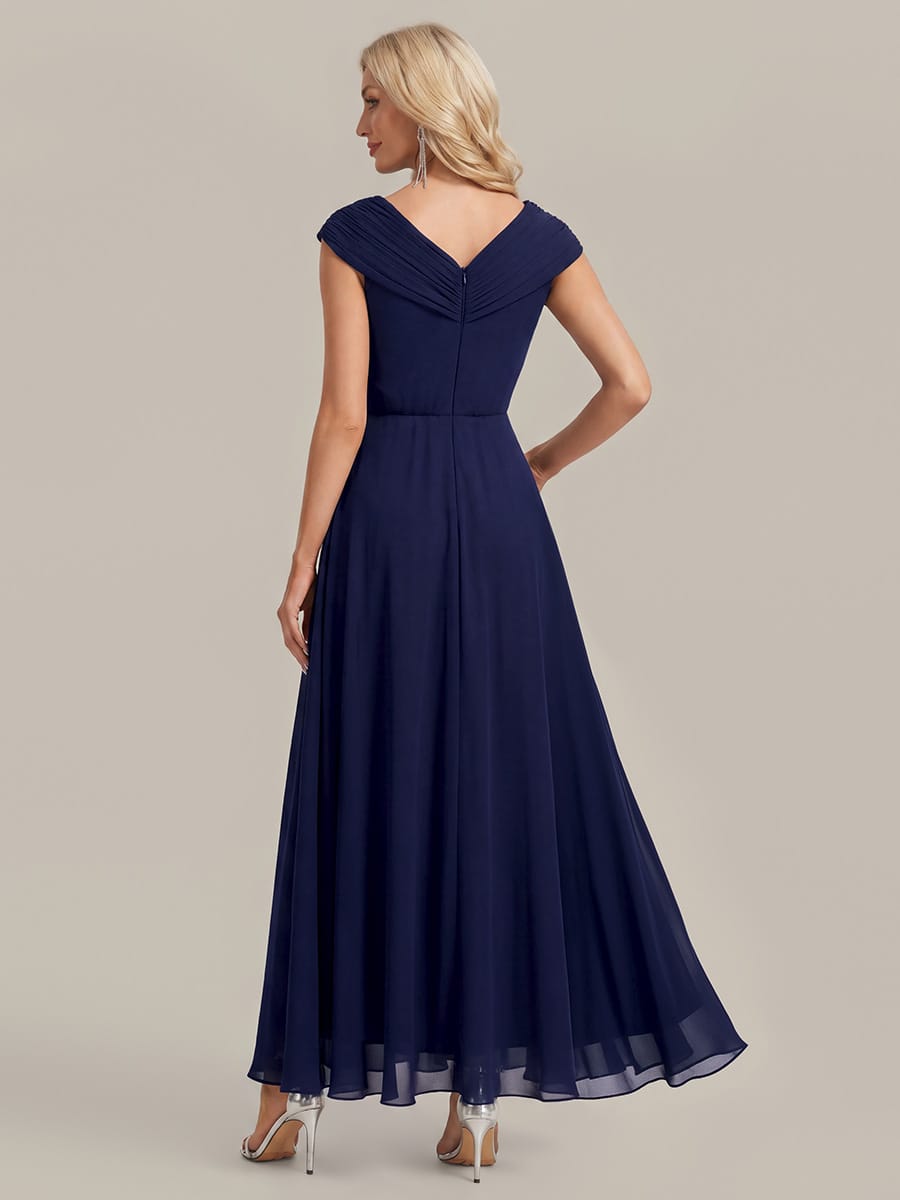 Floral Applique Chiffon A Line Maxi Dress