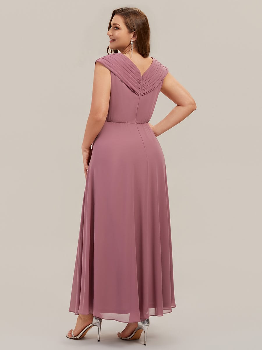 Floral Applique Chiffon A Line Maxi Dress