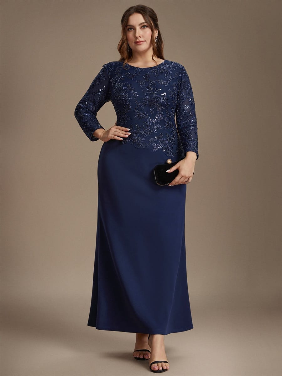 Embellished Sequin Mother of the Bride Maxi Dress