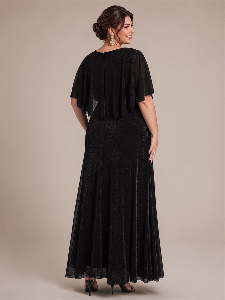 Embellished Lurex Mesh Mother of the Bride Dress