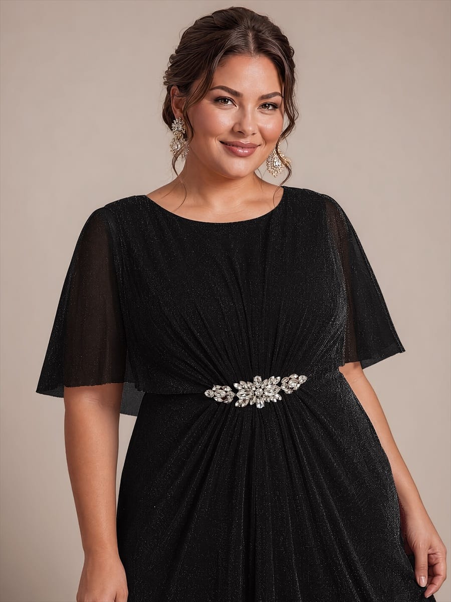 Embellished Lurex Mesh Mother of the Bride Dress