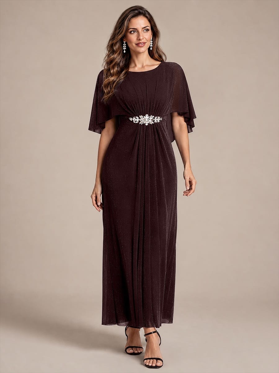 Embellished Lurex Mesh Mother of the Bride Dress