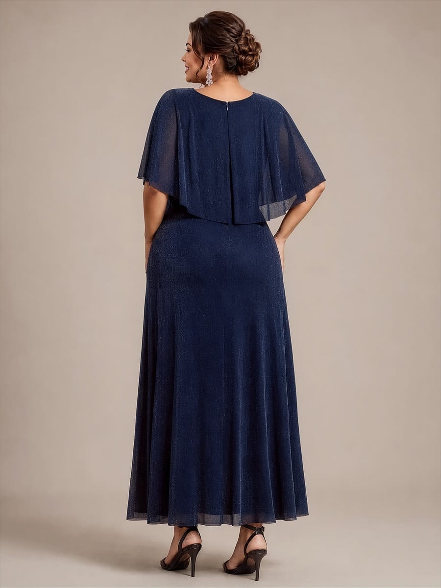Embellished Lurex Mesh Mother of the Bride Dress
