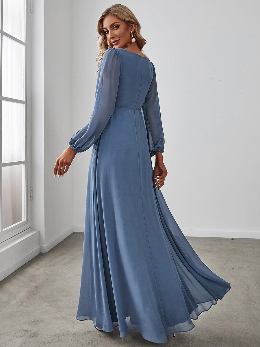 ever AMOUR|Lantern Long Slit Sleeve Maxi Mother of The Bride Dress