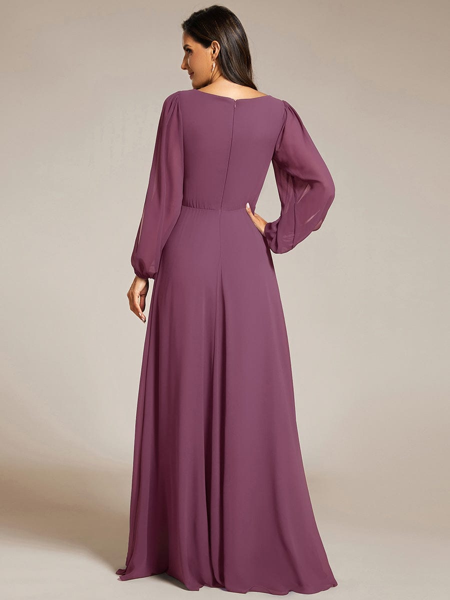 ever AMOUR|Lantern Long Slit Sleeve Maxi Mother of The Bride Dress