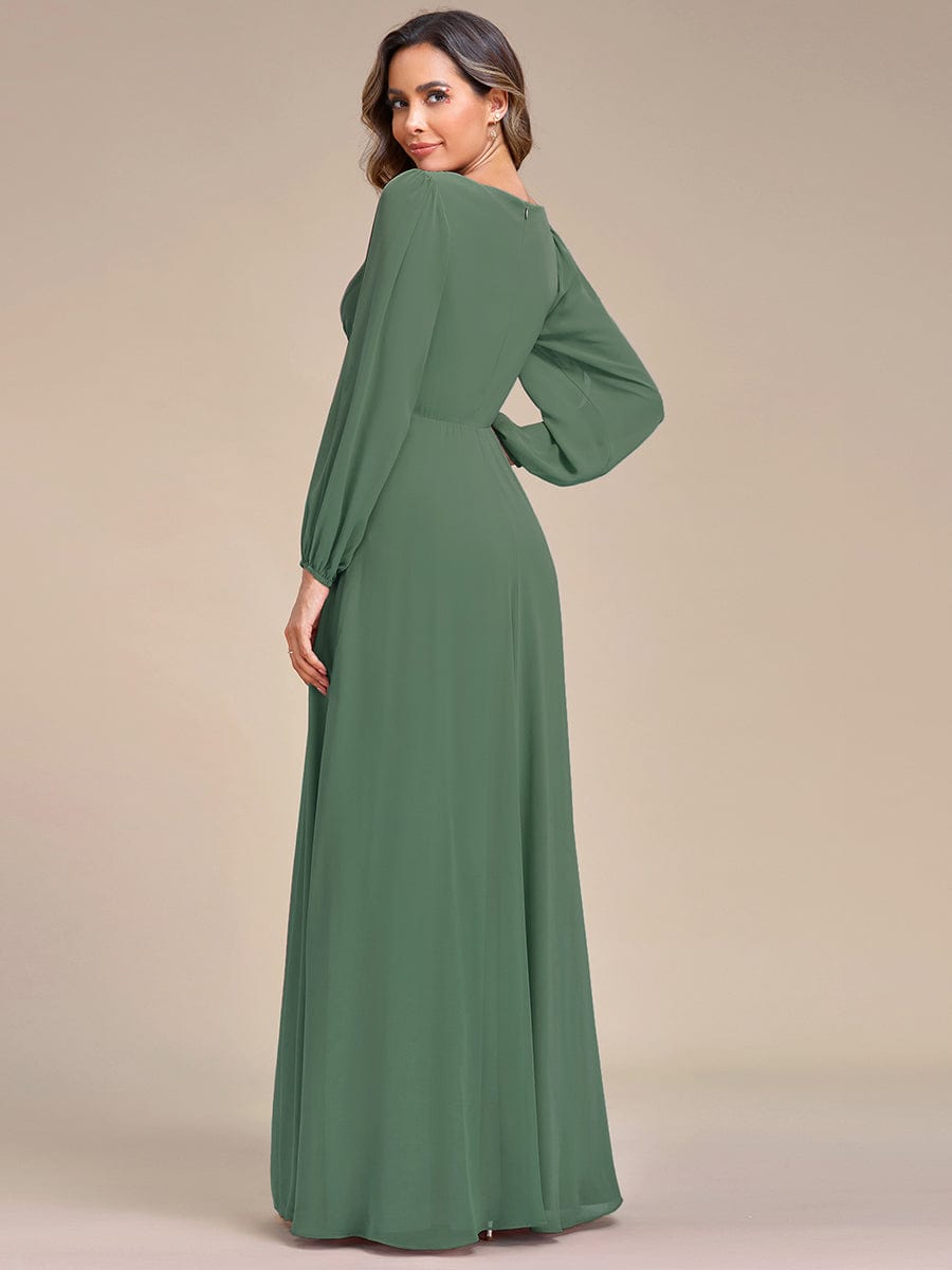 ever AMOUR|Lantern Long Slit Sleeve Maxi Mother of The Bride Dress