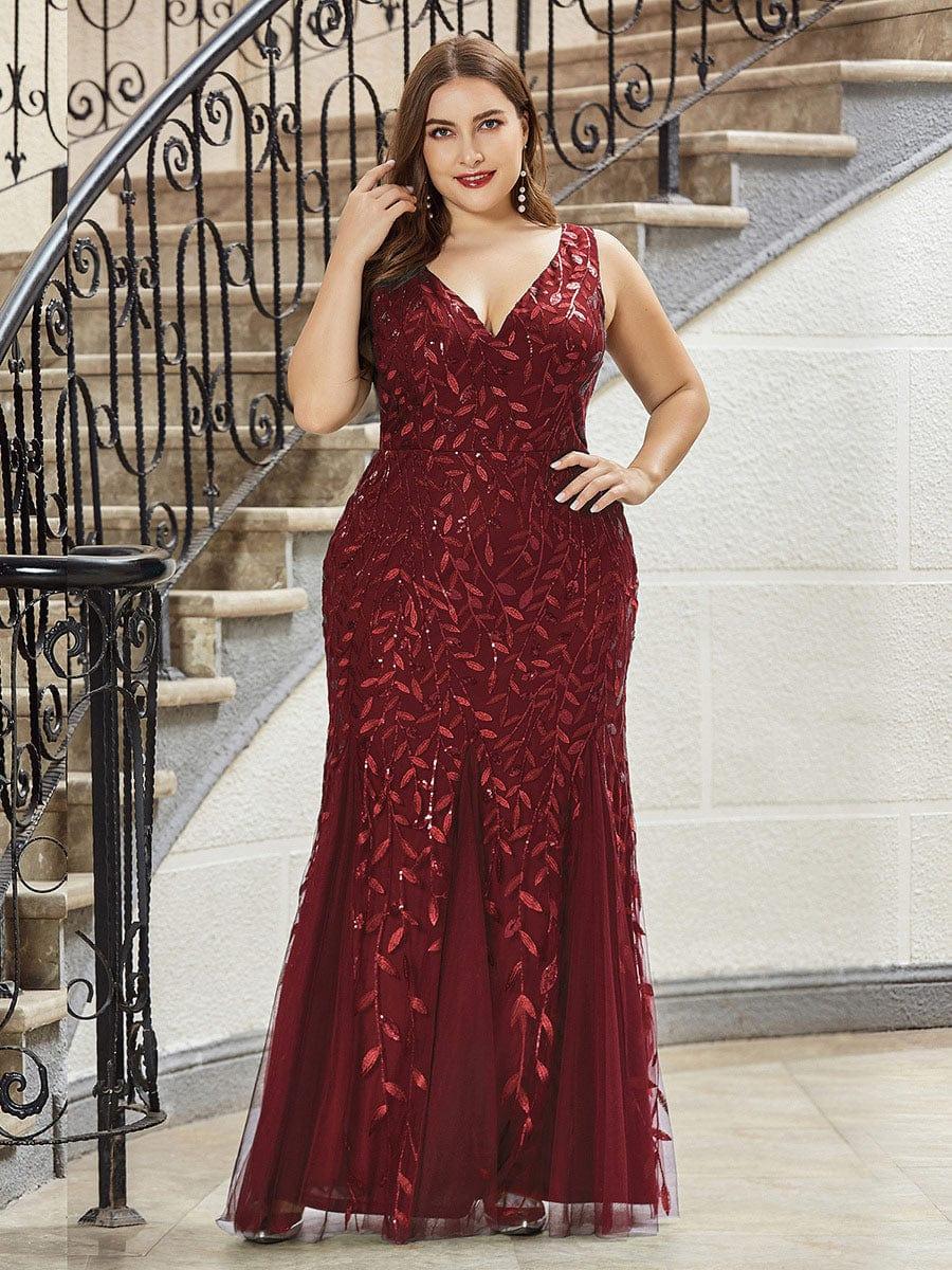 ever ORIEL|Women's Double V-Neck Fishtail Sequins Wedding Guest Dress