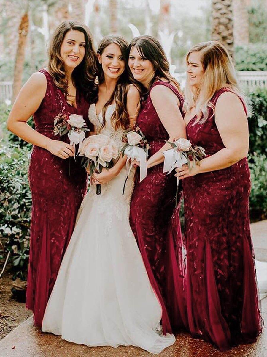 ever ORIEL|Women's Double V-Neck Fishtail Sequins Wedding Guest Dress