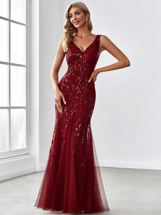 ever ORIEL|Women's Double V-Neck Fishtail Sequins Wedding Guest Dress