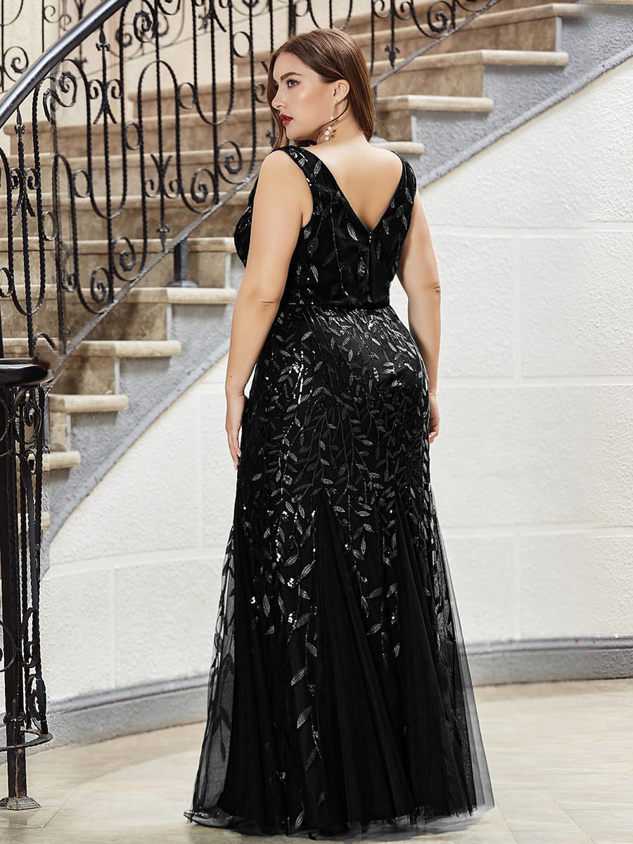 ever ORIEL|Women's Double V-Neck Fishtail Sequins Wedding Guest Dress