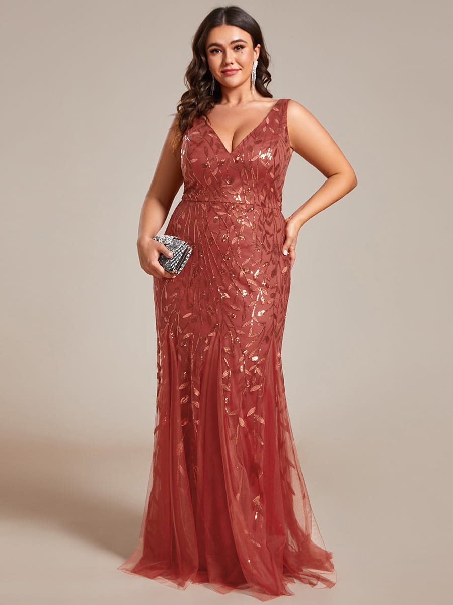 ever ORIEL|Women's Double V-Neck Fishtail Sequins Wedding Guest Dress