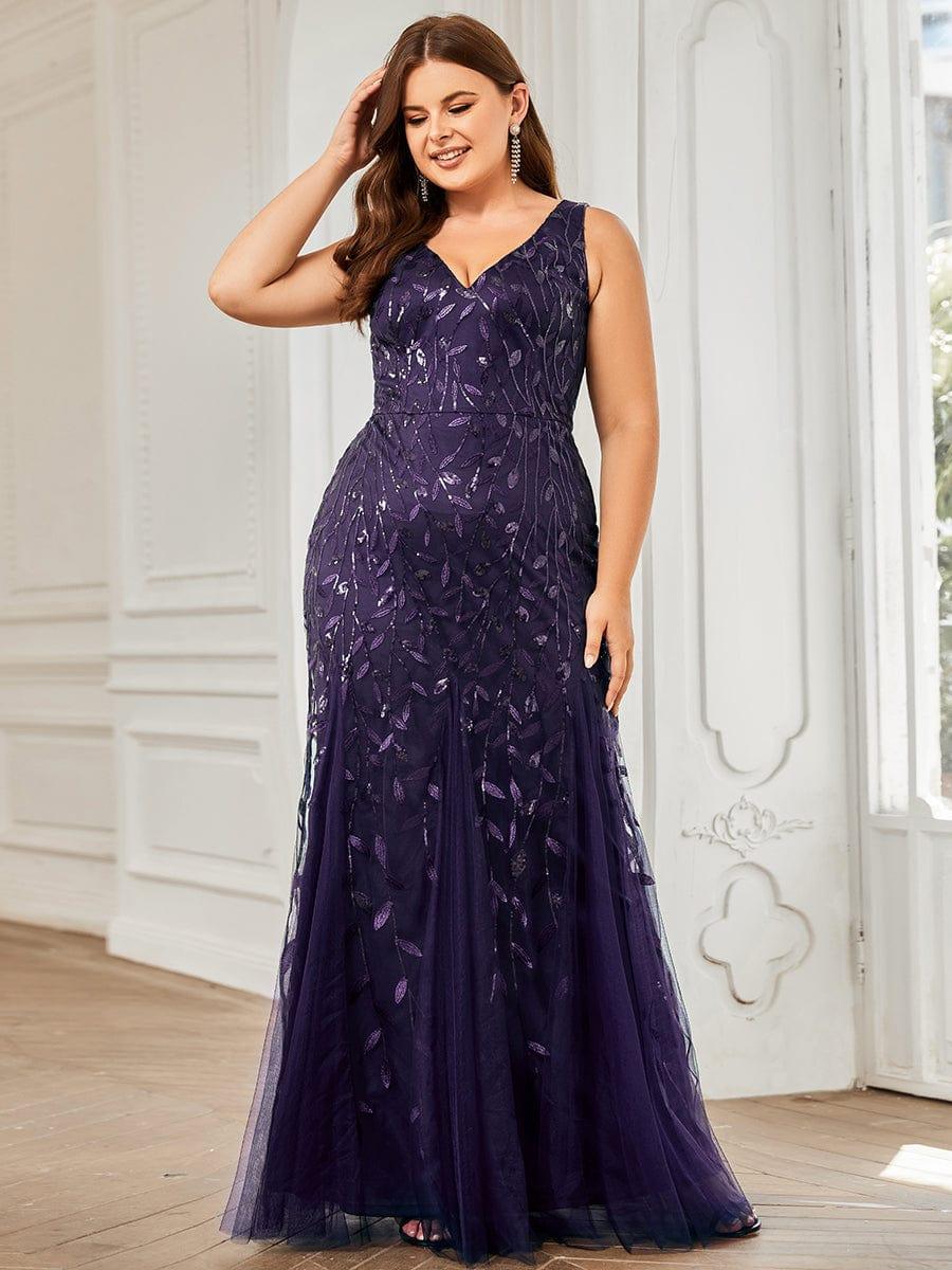 ever ORIEL|Women's Double V-Neck Fishtail Sequins Wedding Guest Dress