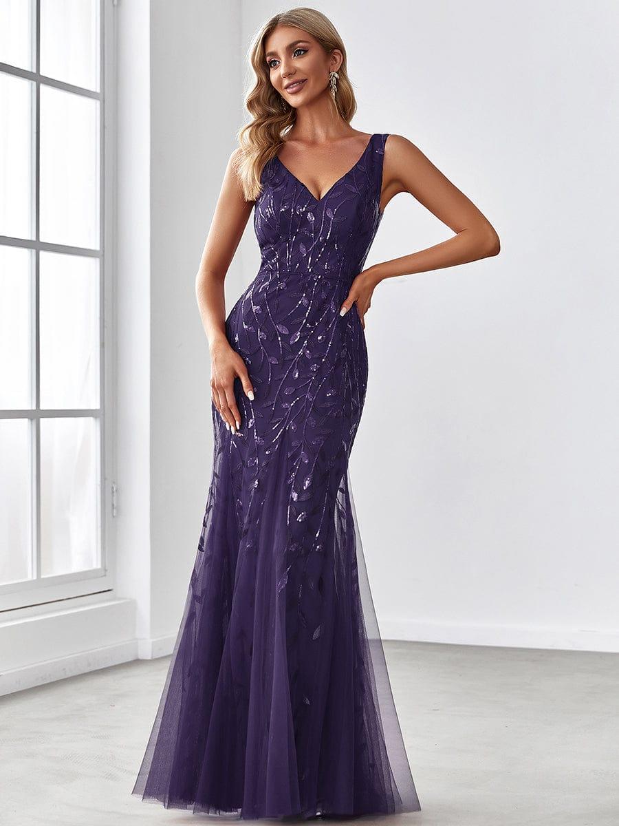 ever ORIEL|Women's Double V-Neck Fishtail Sequins Wedding Guest Dress