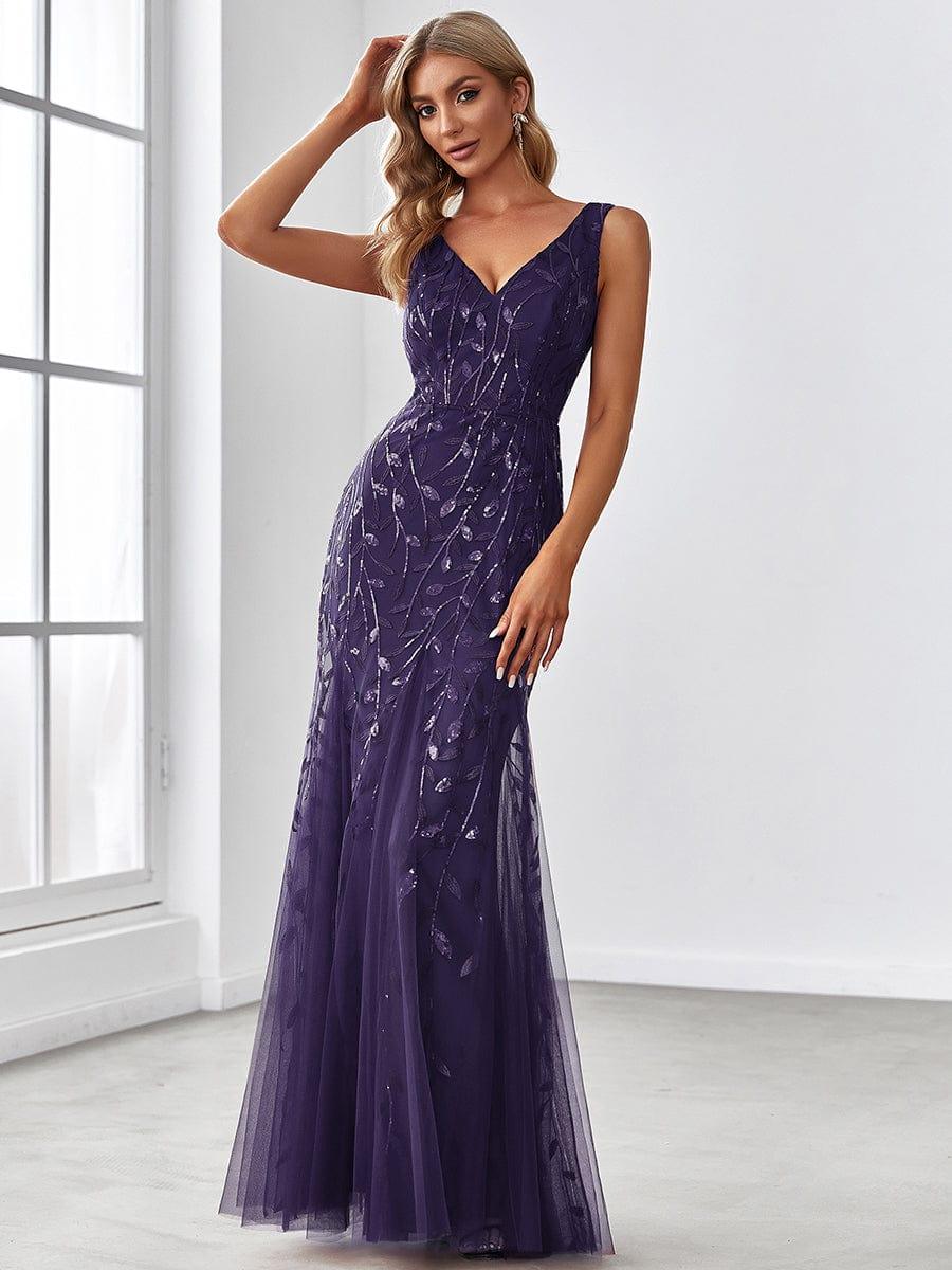 ever ORIEL|Women's Double V-Neck Fishtail Sequins Wedding Guest Dress