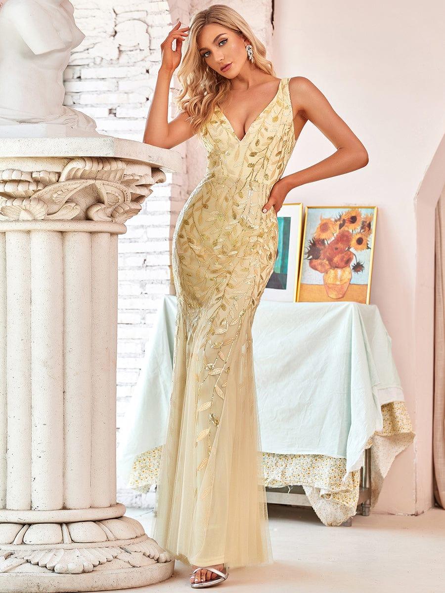ever ORIEL|Women's Double V-Neck Fishtail Sequins Wedding Guest Dress
