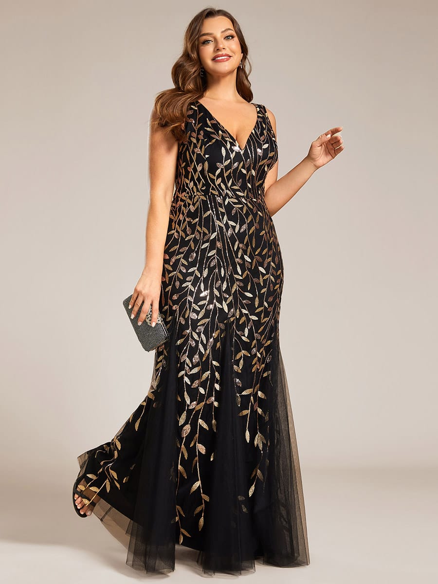 ever ORIEL|Women's Double V-Neck Fishtail Sequins Wedding Guest Dress
