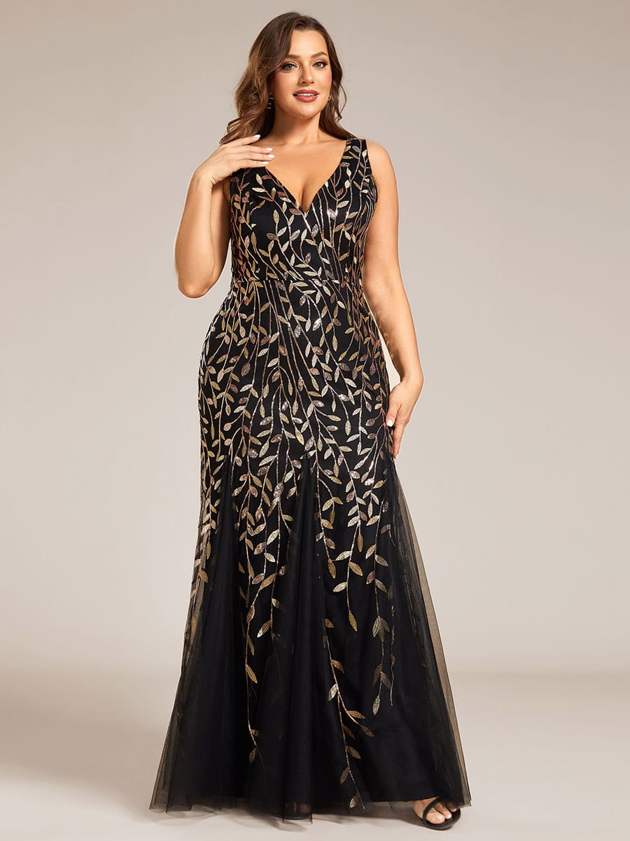 ever ORIEL|Women's Double V-Neck Fishtail Sequins Wedding Guest Dress