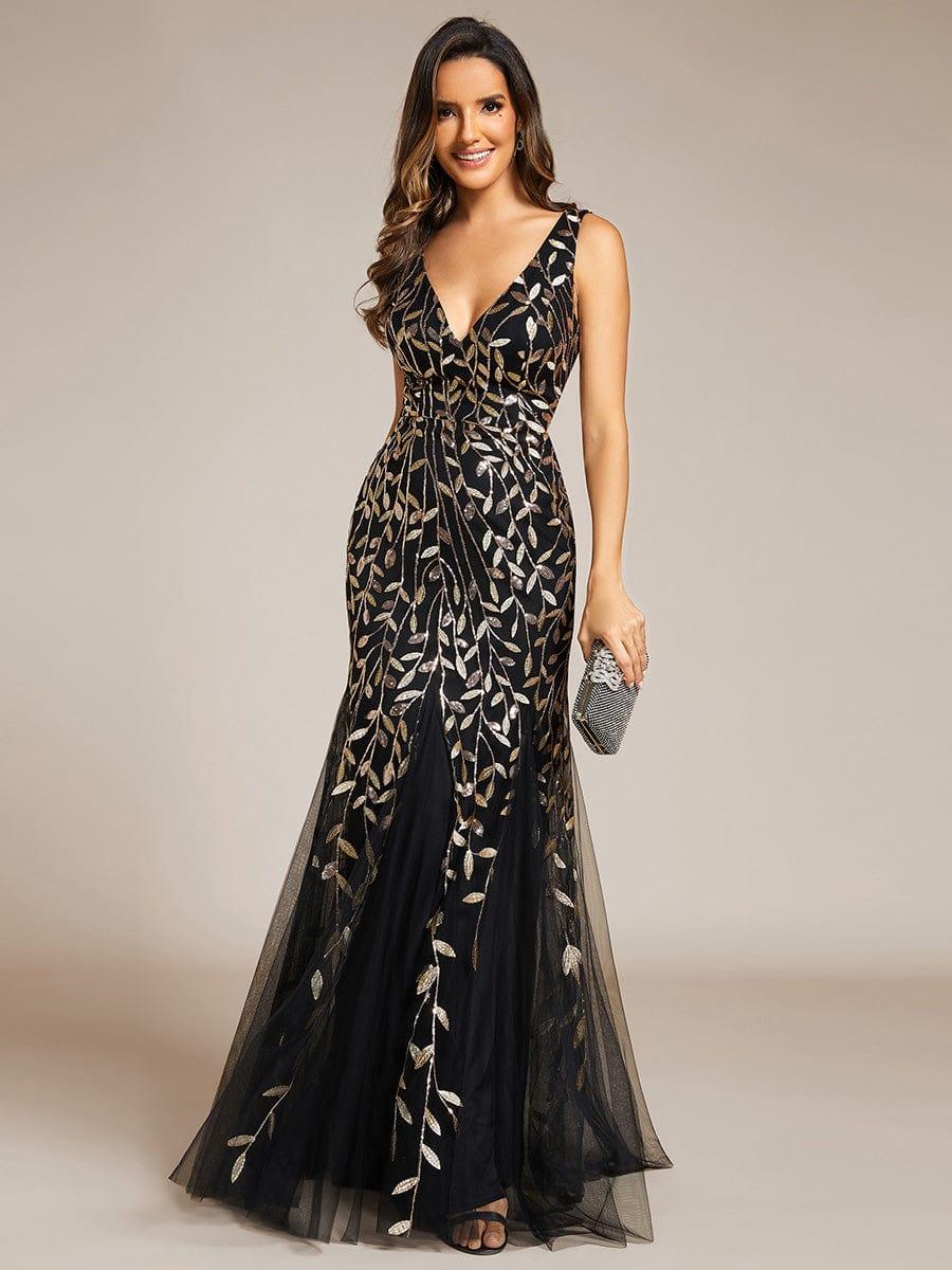 ever ORIEL|Women's Double V-Neck Fishtail Sequins Wedding Guest Dress