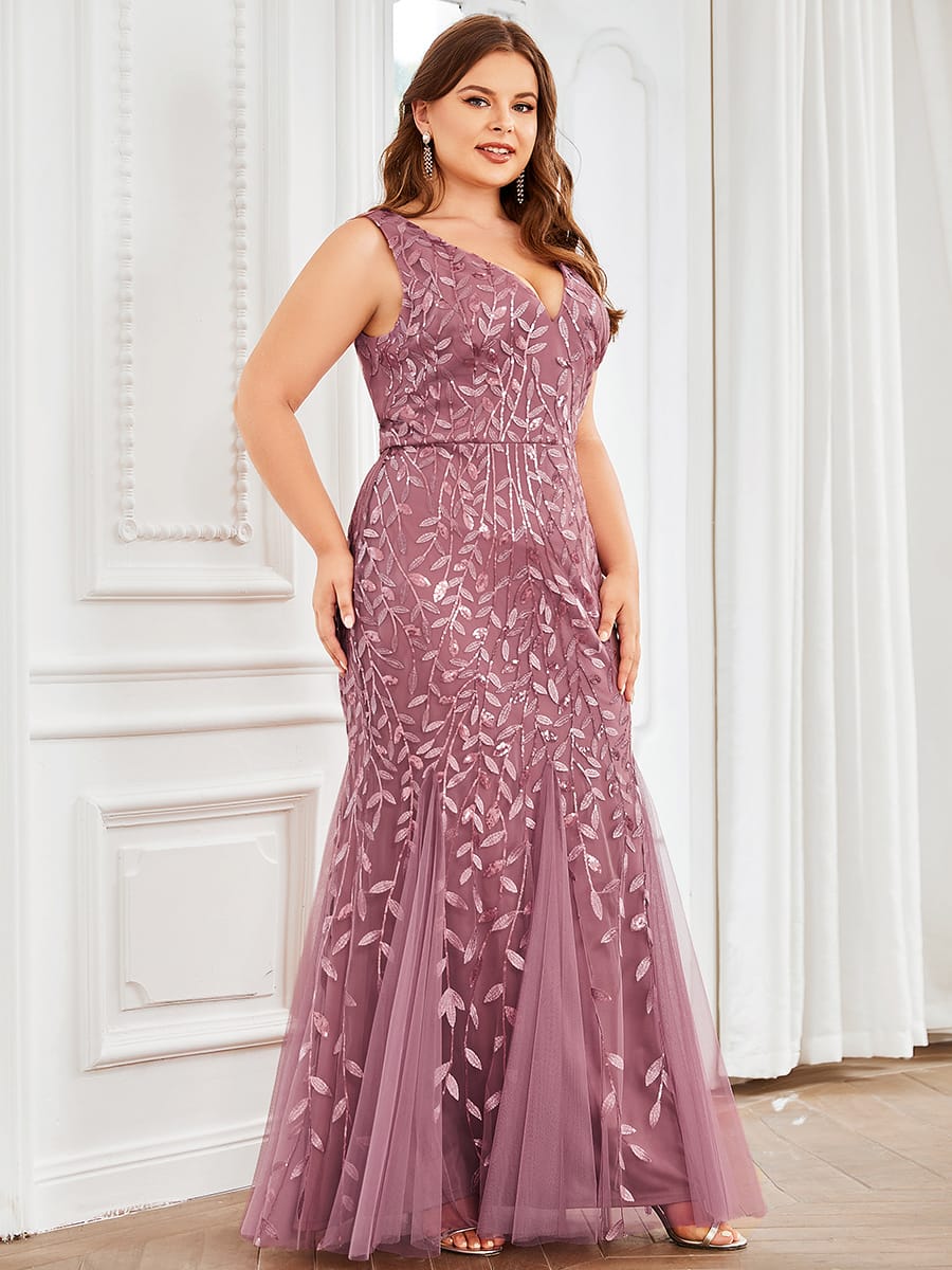 ever ORIEL|Women's Double V-Neck Fishtail Sequins Wedding Guest Dress