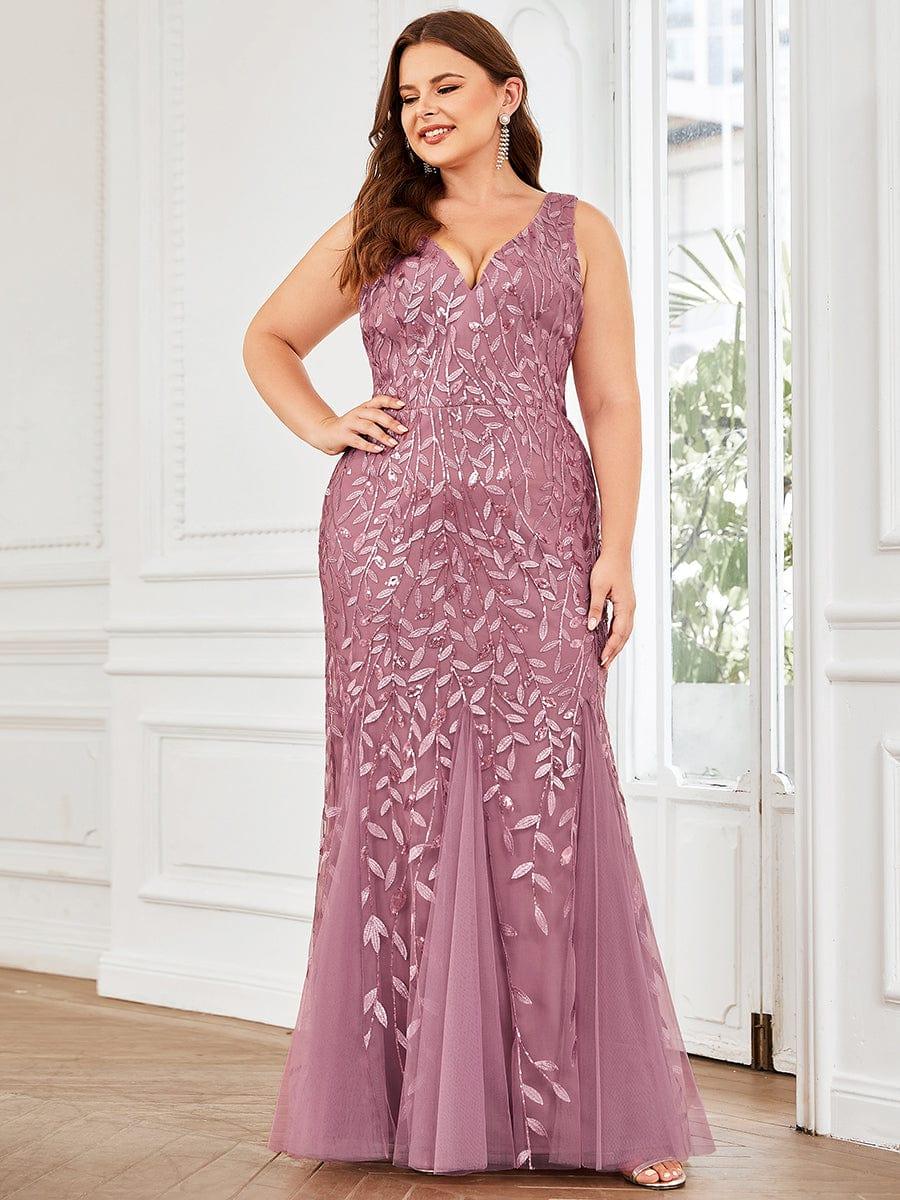 ever ORIEL|Women's Double V-Neck Fishtail Sequins Wedding Guest Dress
