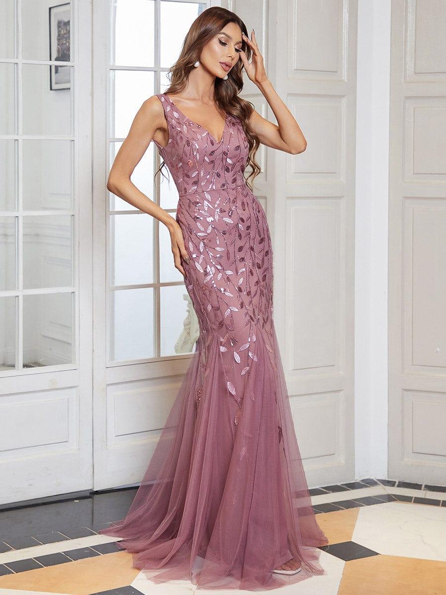 ever ORIEL|Women's Double V-Neck Fishtail Sequins Wedding Guest Dress