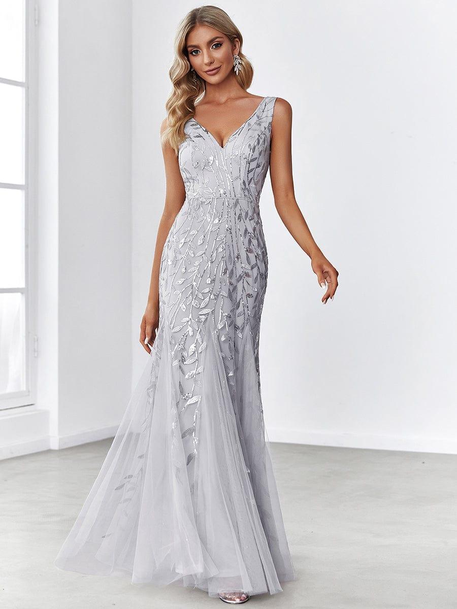 ever ORIEL|Women's Double V-Neck Fishtail Sequins Wedding Guest Dress