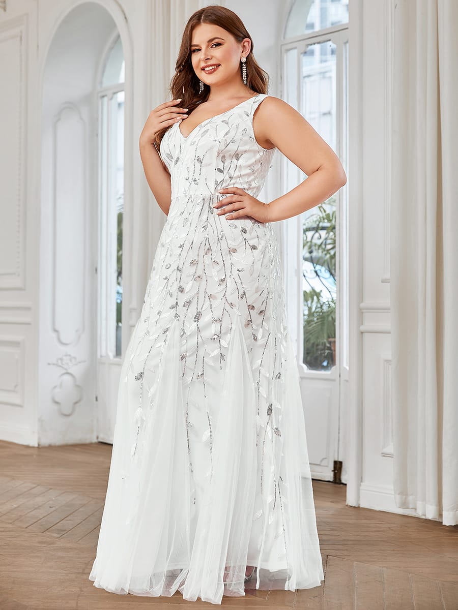 ever ORIEL|Women's Double V-Neck Fishtail Sequins Wedding Guest Dress