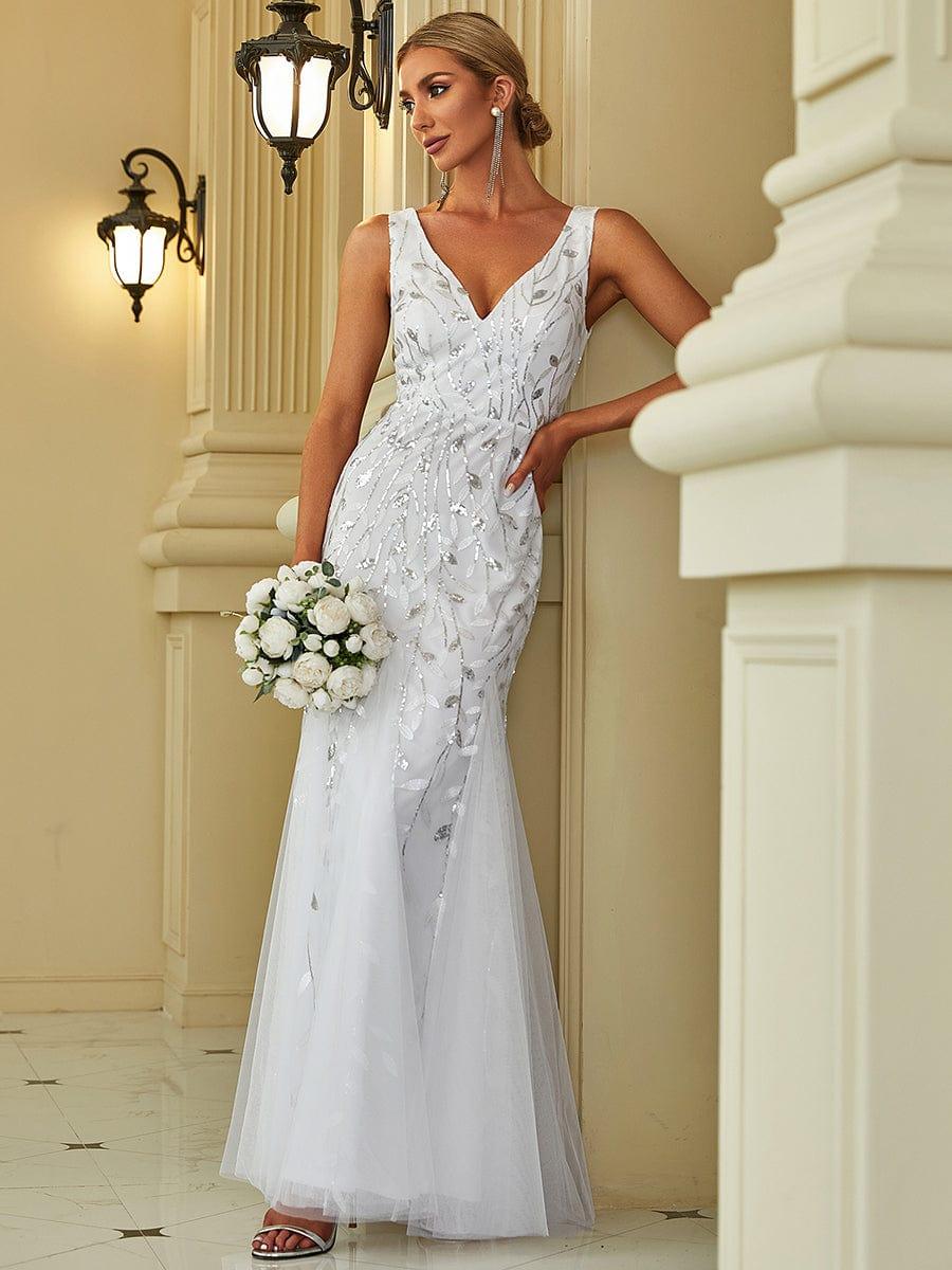 ever ORIEL|Women's Double V-Neck Fishtail Sequins Wedding Guest Dress