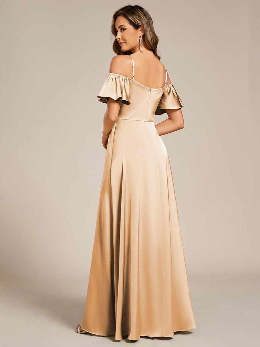 ever AUBREE|Off Shoulder Maxi Satin Bridesmaid Dress