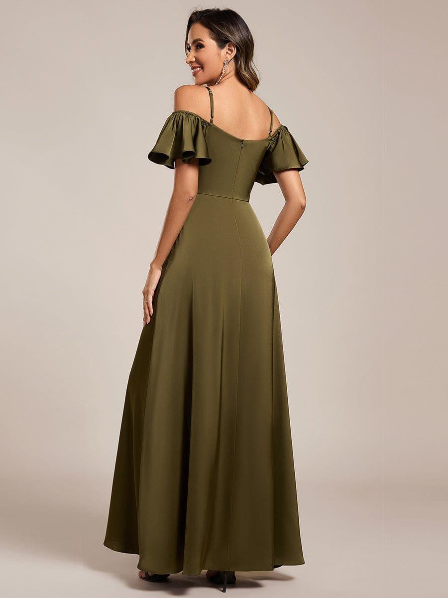 ever AUBREE|Off Shoulder Maxi Satin Bridesmaid Dress