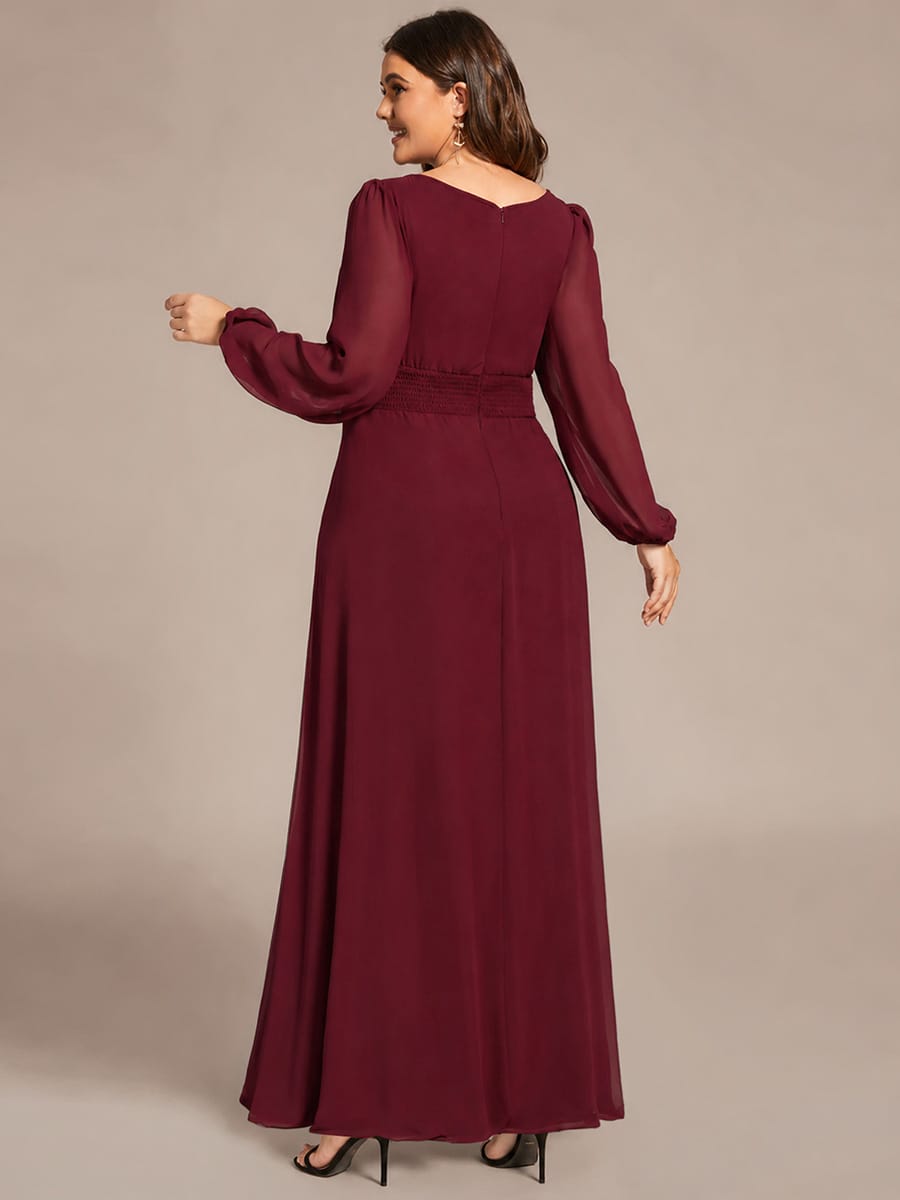 ever CELESTE|Chiffon Long Sleeve Floor Length Mother of The Bride Dress