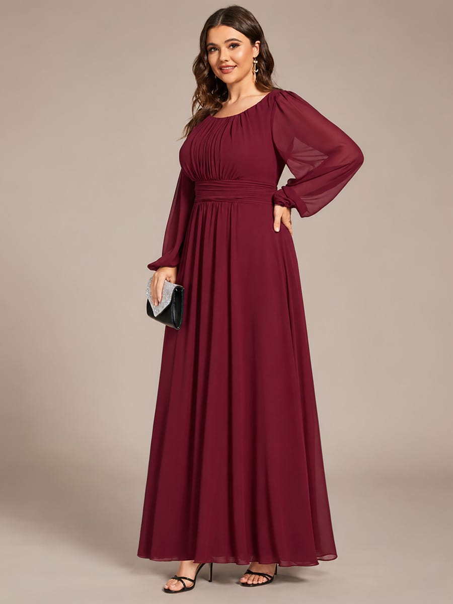 ever CELESTE|Chiffon Long Sleeve Floor Length Mother of The Bride Dress