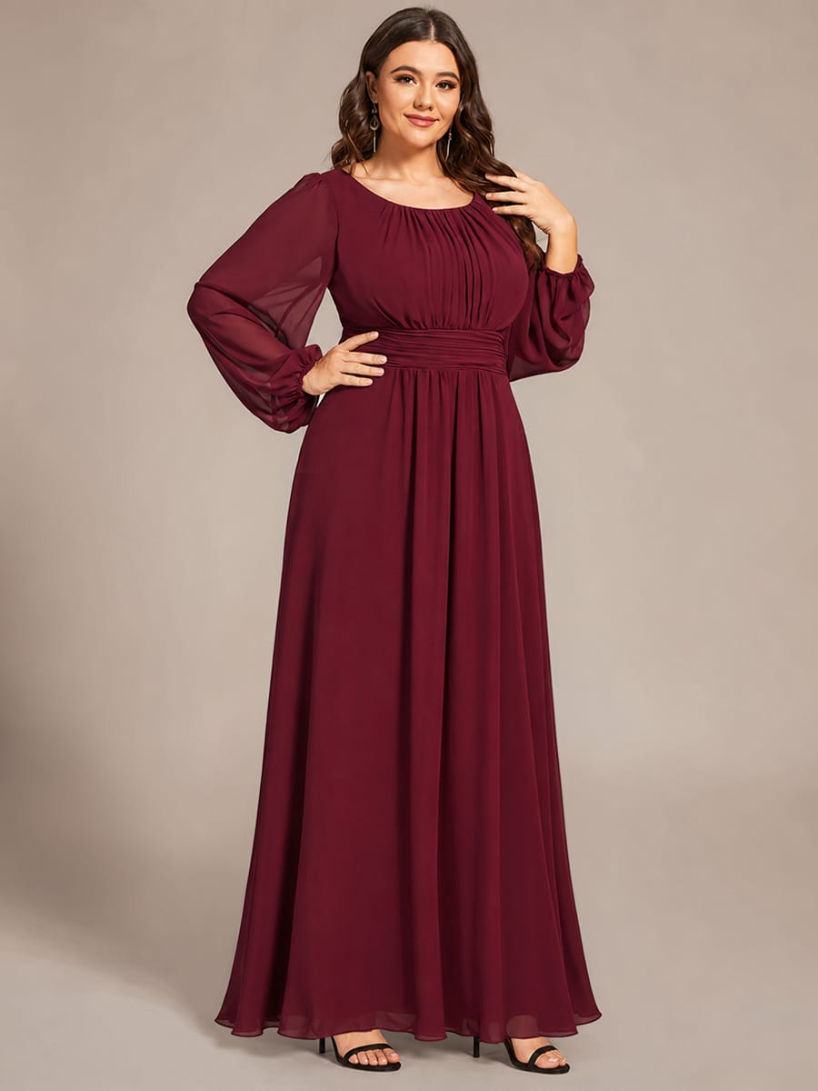ever CELESTE|Chiffon Long Sleeve Floor Length Mother of The Bride Dress