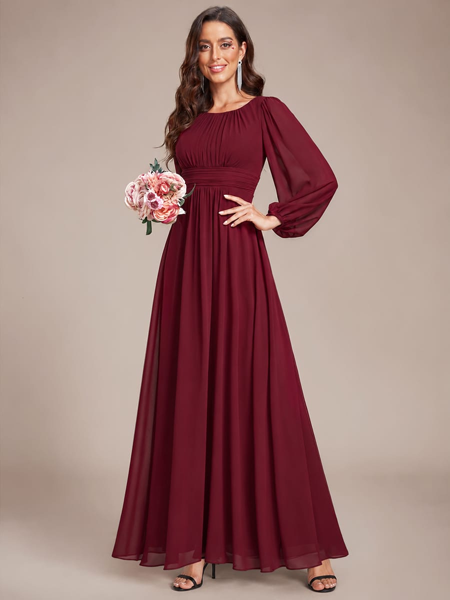 ever CELESTE|Chiffon Long Sleeve Floor Length Mother of The Bride Dress