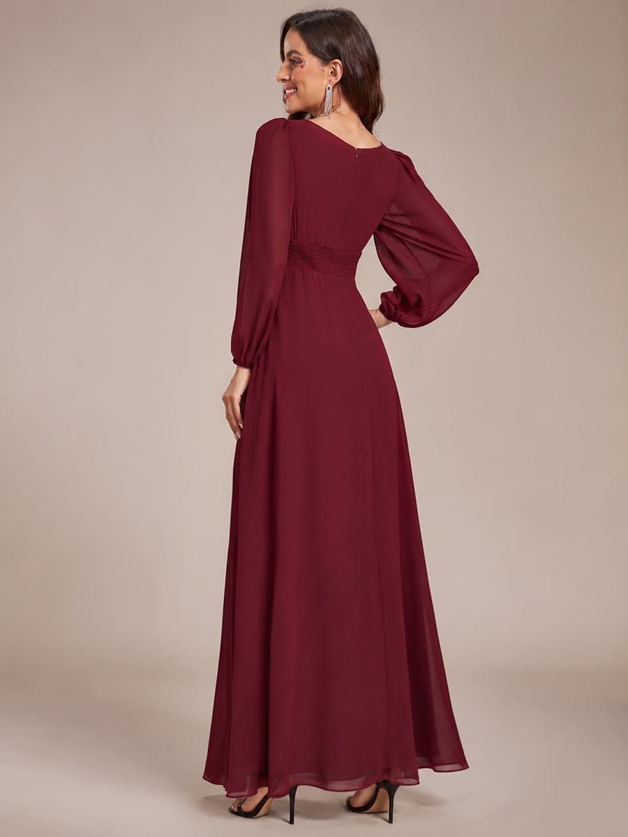 ever CELESTE|Chiffon Long Sleeve Floor Length Mother of The Bride Dress
