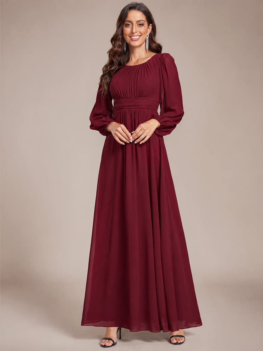 ever CELESTE|Chiffon Long Sleeve Floor Length Mother of The Bride Dress
