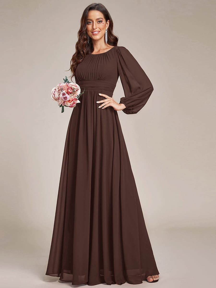 ever CELESTE|Chiffon Long Sleeve Floor Length Mother of The Bride Dress