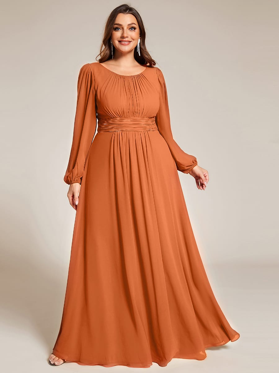 ever CELESTE|Chiffon Long Sleeve Floor Length Mother of The Bride Dress