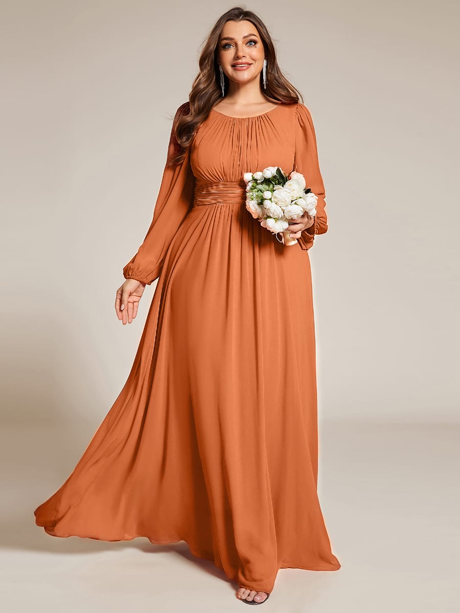 ever CELESTE|Chiffon Long Sleeve Floor Length Mother of The Bride Dress