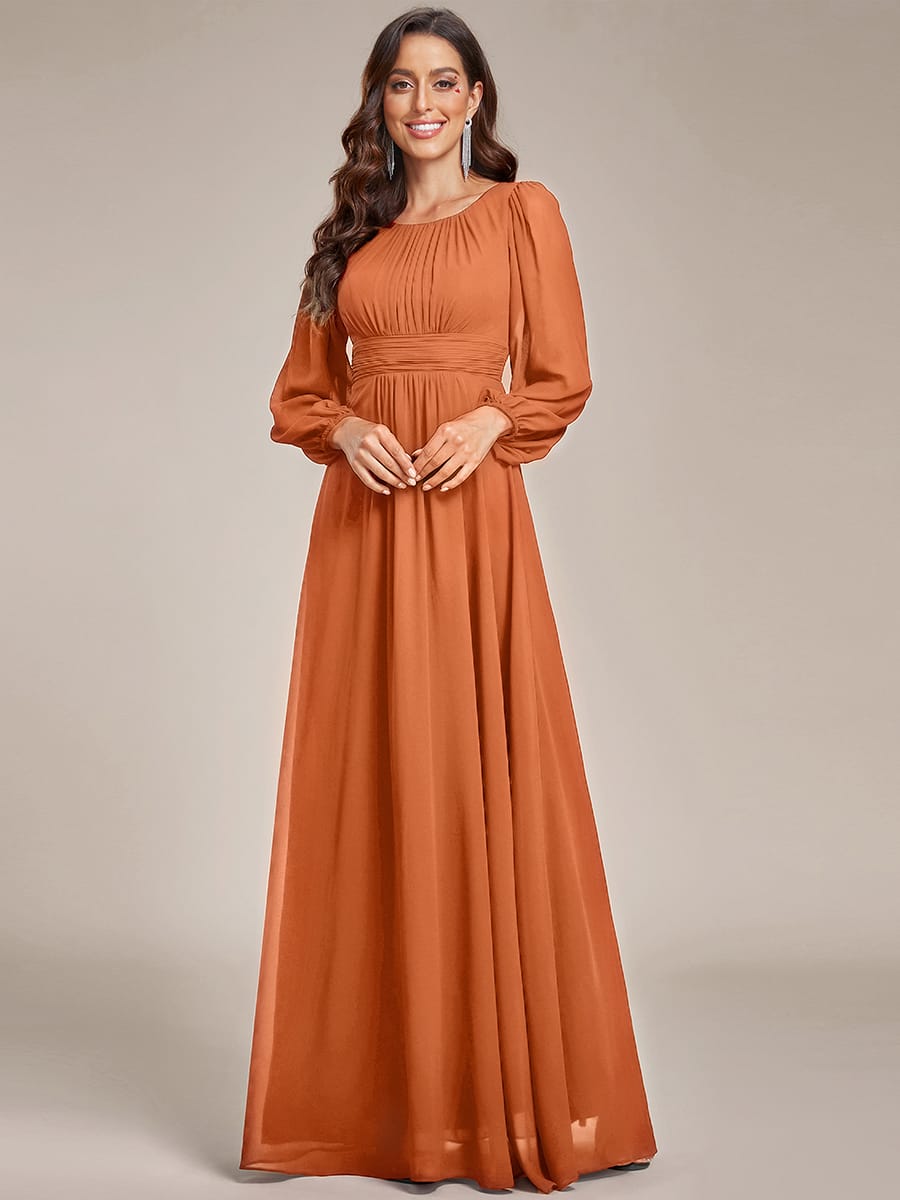 ever CELESTE|Chiffon Long Sleeve Floor Length Mother of The Bride Dress