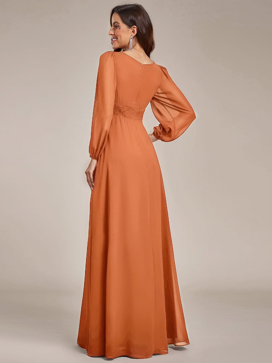ever CELESTE|Chiffon Long Sleeve Floor Length Mother of The Bride Dress
