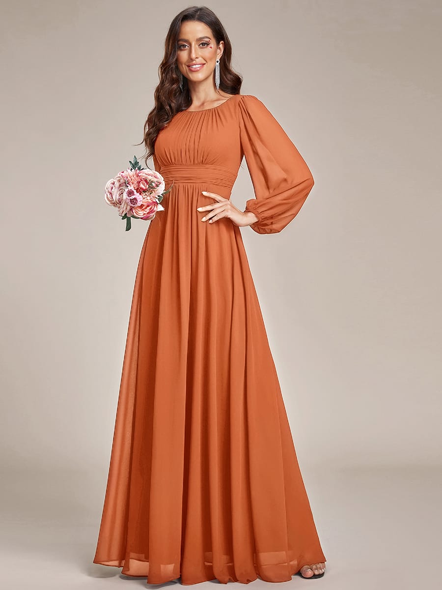 ever CELESTE|Chiffon Long Sleeve Floor Length Mother of The Bride Dress