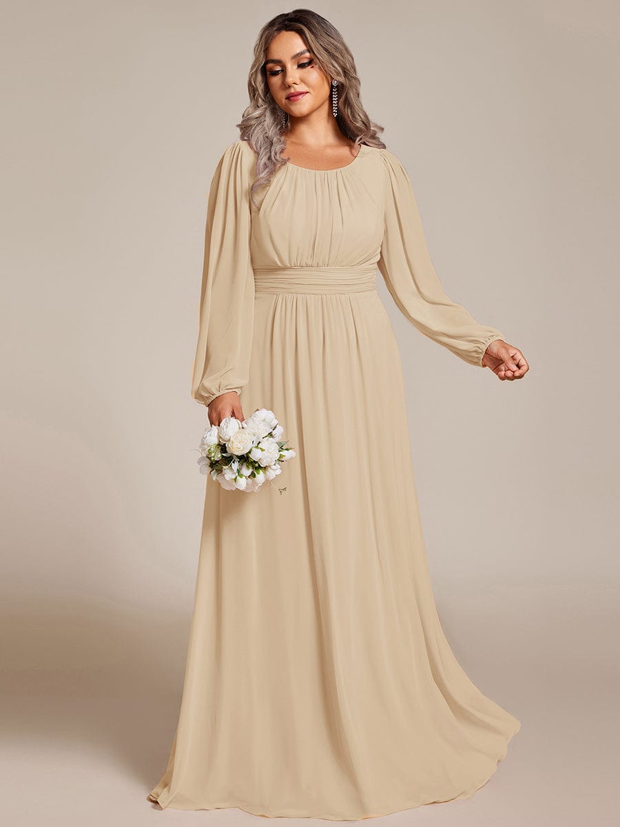 ever CELESTE|Chiffon Long Sleeve Floor Length Mother of The Bride Dress