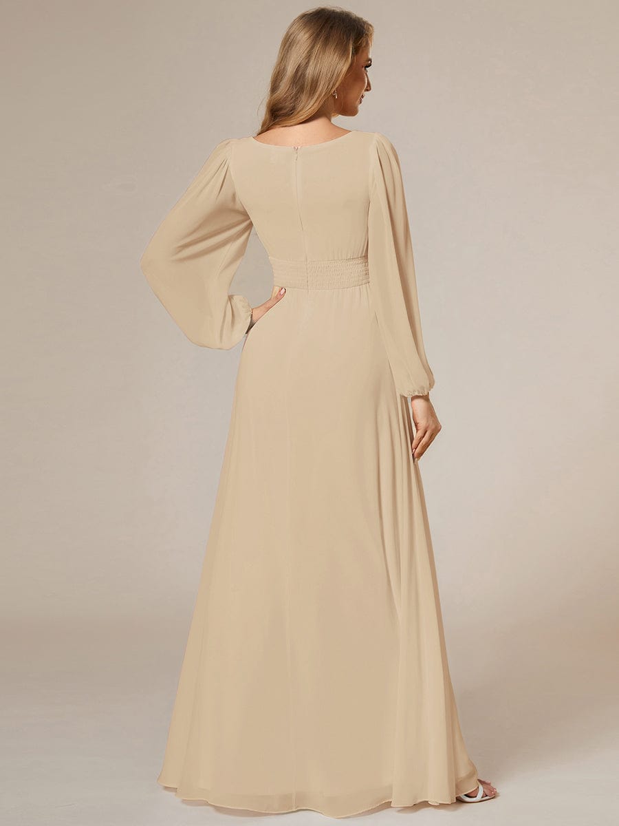 ever CELESTE|Chiffon Long Sleeve Floor Length Mother of The Bride Dress
