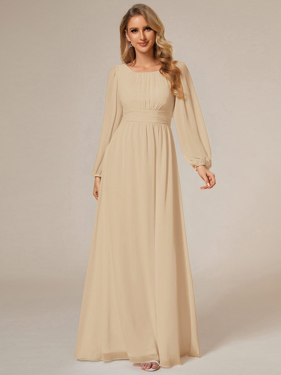 ever CELESTE|Chiffon Long Sleeve Floor Length Mother of The Bride Dress