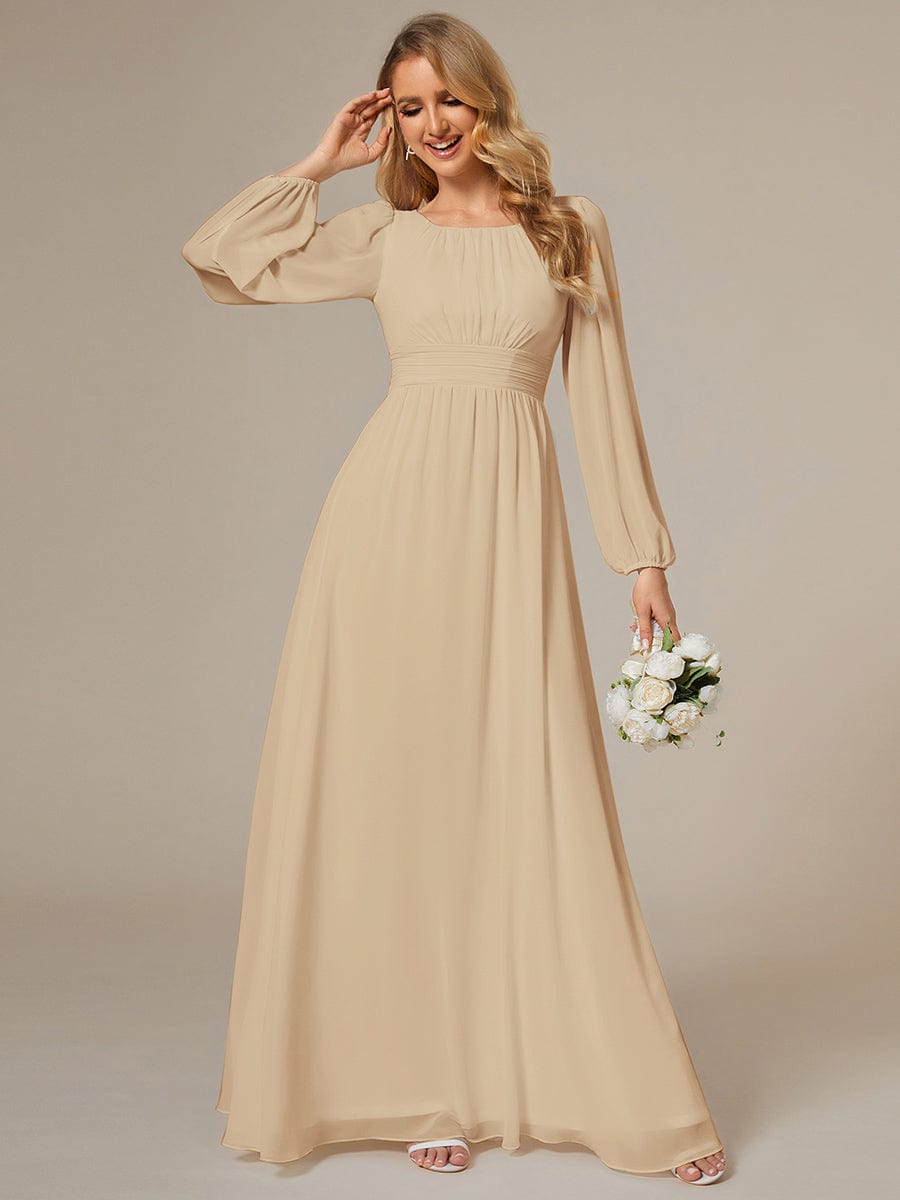 ever CELESTE|Chiffon Long Sleeve Floor Length Mother of The Bride Dress