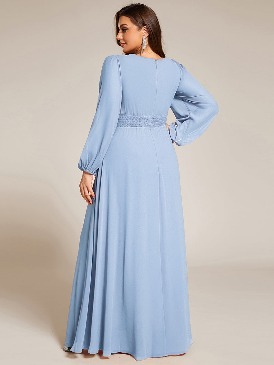 ever CELESTE|Chiffon Long Sleeve Floor Length Mother of The Bride Dress