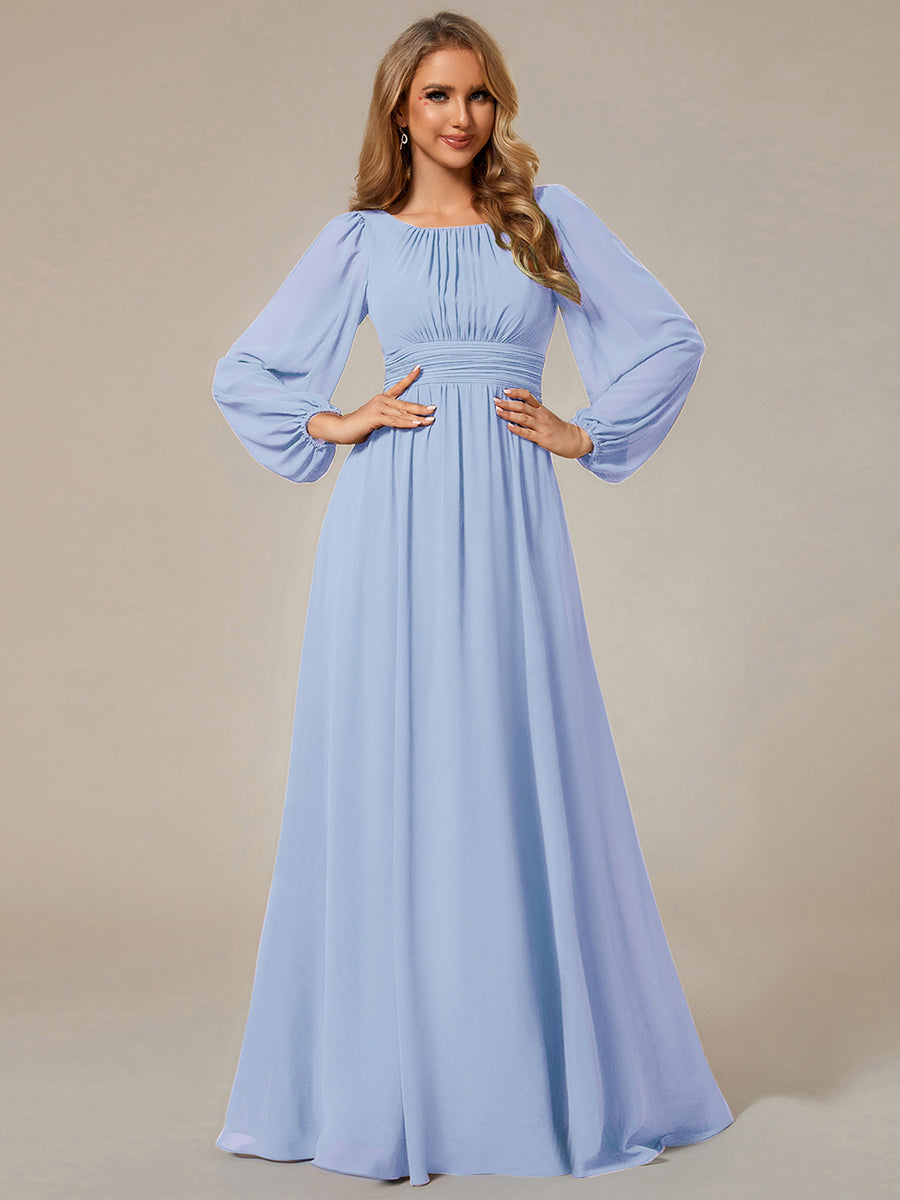 ever CELESTE|Chiffon Long Sleeve Floor Length Mother of The Bride Dress