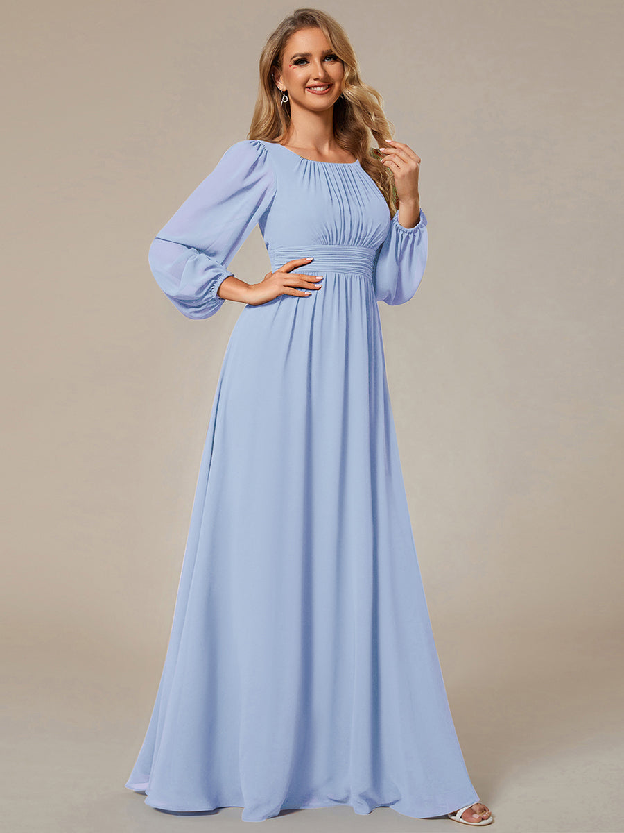 ever CELESTE|Chiffon Long Sleeve Floor Length Mother of The Bride Dress