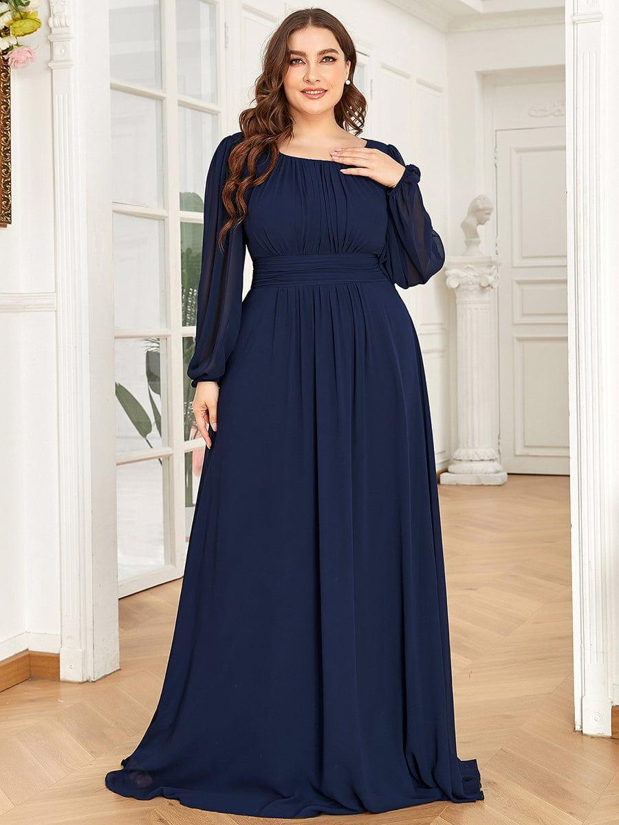 ever CELESTE|Chiffon Long Sleeve Floor Length Mother of The Bride Dress